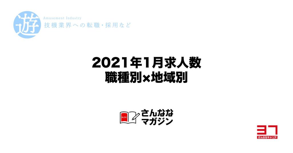 2021年1月の求人数（職種別 × 地域別）